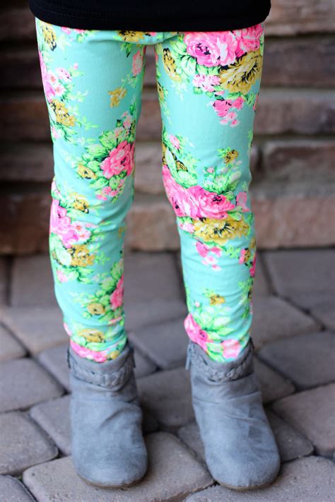 Mint Floral Leggings on Storenvy