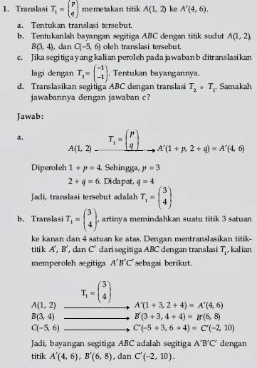 Soal Transformasi Geometri Dengan Jawaban Dan Pembahasan Materi Soal Ujian Dan Kunci Jawaban