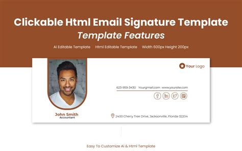 Conception De Signature D E Mail Cliquable Html Moderne Et Professionnelle