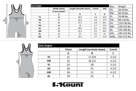 Size Chart Singlet