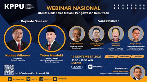 WEBINAR NASIONAL UMKM NAIK KELAS MELALUI PENGAWASAN KEMITRAAN YouTube