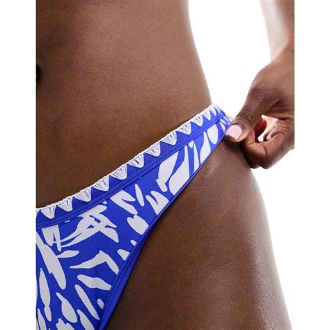 New Look Slip Bikini Blu Acceso Con Stampa Stileo It