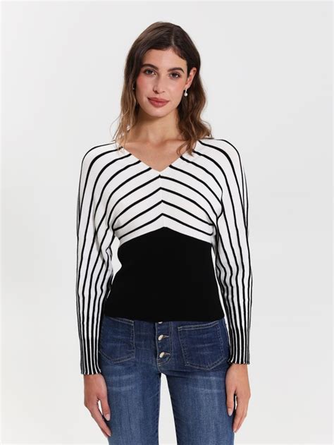 Striped Batwing Sweater