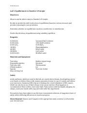 Exploring Equilibrium Le Chatelier S Principle In Chemistry Course Hero