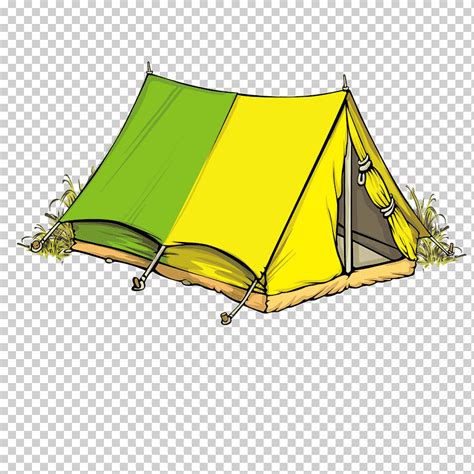 Cúpula amarilla y verde ilustración de carpa carpa camping ilustración