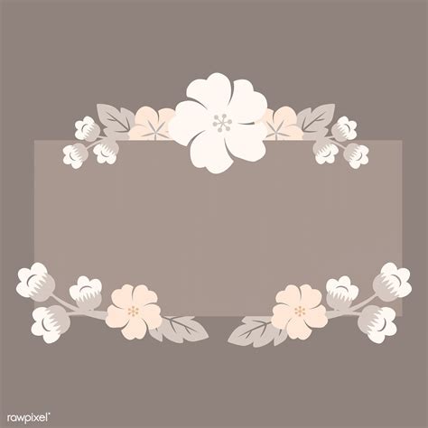 Rectangle Beige Floral Border Vector Free Image By