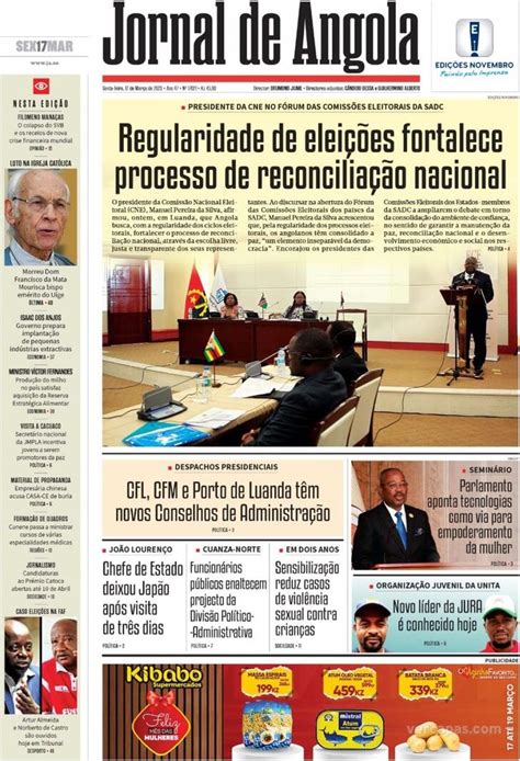 Capa Jornal De Angola De