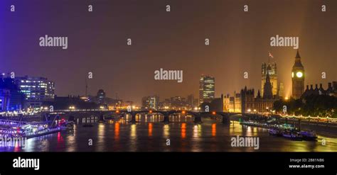 River Thames by Night Stock Photo - Alamy