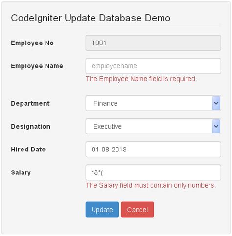 CodeIgniter And Bootstrap Tutorial Update Database From Form With