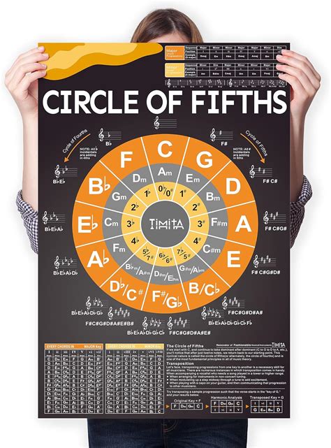 Buy Circle Of Fifths Poster Chart For Guitar Keyboard Piano The Chord