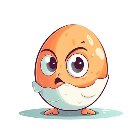 Cartoon Funny Egg Ai Generative Png