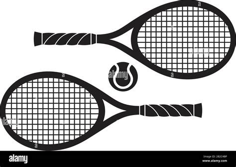 Tennis Racket With Ball Sign Icon Template Black Color Editable Tennis