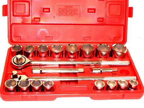 Pc Drive Socket Set Jumbo Ratchet Wrench Extension Bar Sockets