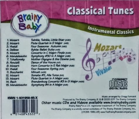 Brainy Baby Sing Along Songs and Classical CDs: Songs You'll Love to S ...