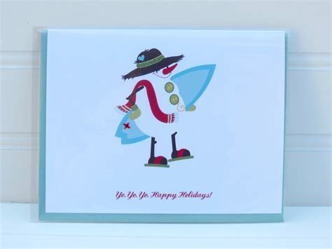 Snowman Christmas Card, Beach Holiday Card, Beach Christmas Card, Beach ...