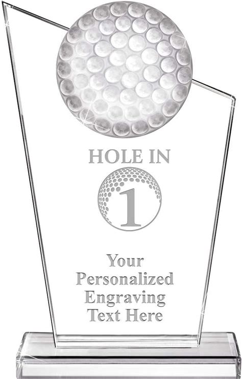 Crown Awards Golf Crystal Trophies 7 1 4 H Custom Hole In One Trophy For Golf