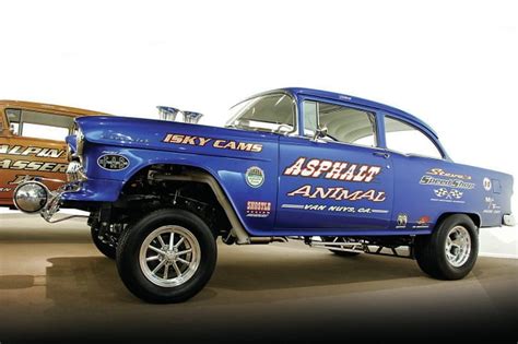 55 Chevy Gasser Classic Gm Bowtie Blue Hd Wallpaper Peakpx