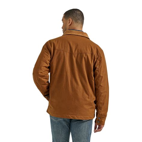 Wrangler Mens Western Lined Canvas Barn Coat With Quilted Flannel Lining