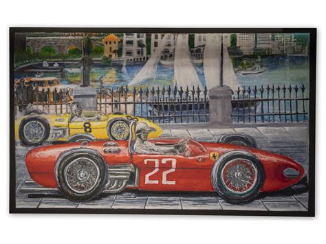 Large Scale Ferrari Painting Gene Ponder Collection Rm Sothebys