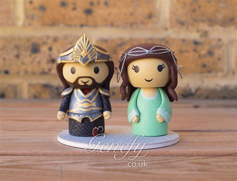 Lord Of The Rings Aragorn And Arwen Wedding Cake Topper By