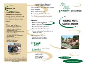 Fillable Online Pueblo Colostate Colorado Master Gardener Program