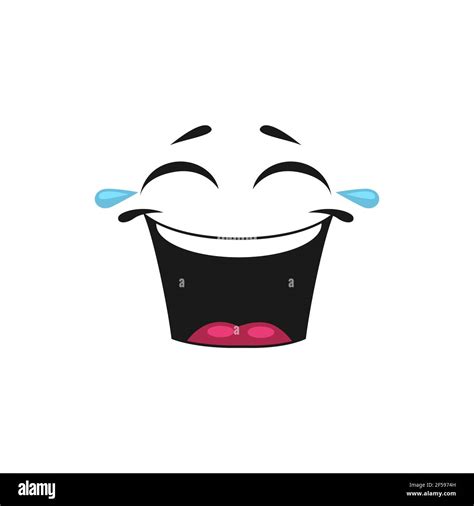 Dessin Animé Visage Rire Aux Larmes Vecteur Heureux Emoji Image