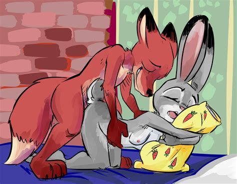 Rule 34 Bed Breasts Disney Female Furry Judy Hopps Male Nameless Lewder Nick Wilde Nipples