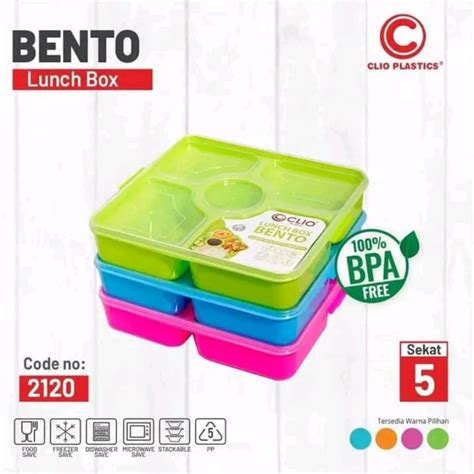 Jual Lunch Box Bento Sekat Lunch Box Plastik Box Ketring Kotak Makan