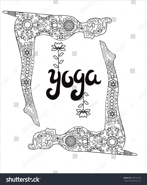 Yoga Meditation Coloring Book Adults Yoga Stock Vector Royalty Free