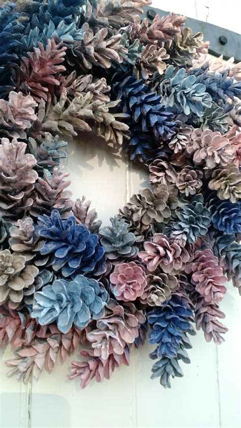 Gorgeous Painted Pinecone Wreath - Etsy | Pine cone flower wreath, Pinecone wreath, Painted ...