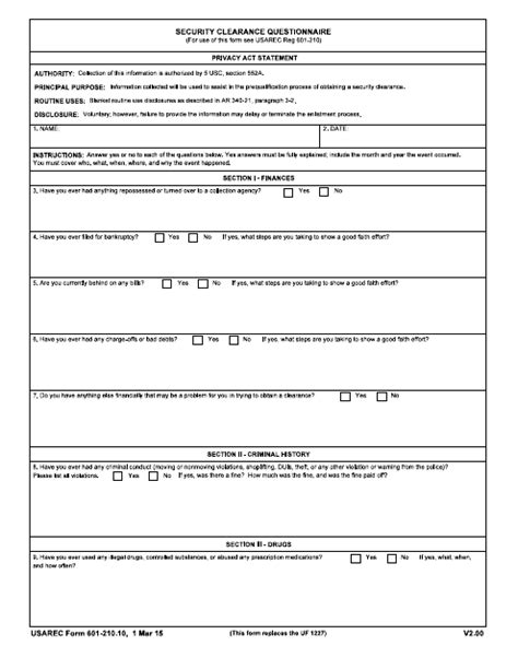 Usarec Form Fillable Pdf Printable Forms Free Online