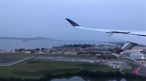 Landing At Changi Airport In Singapore Airlines A350 Sfo To Sin Youtube