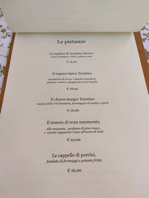 Speisekarte Von Ristorante La Dispensa Malfein