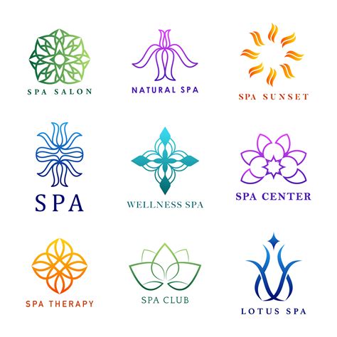 Set of colorful spa logo vectors - Download Free Vectors, Clipart ...