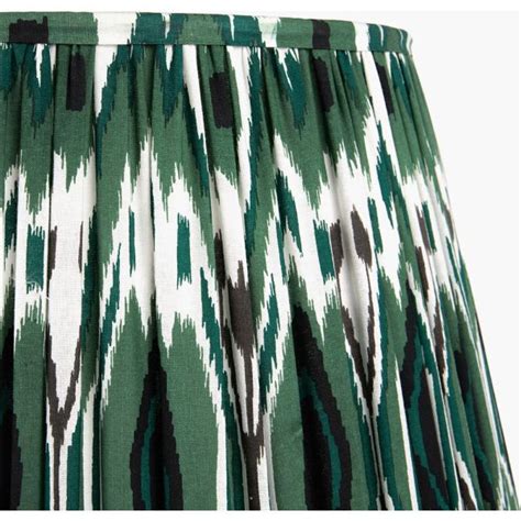 Izara Cm Racing Green Ikat Patterned Gathered Tapered Shade Zurleys