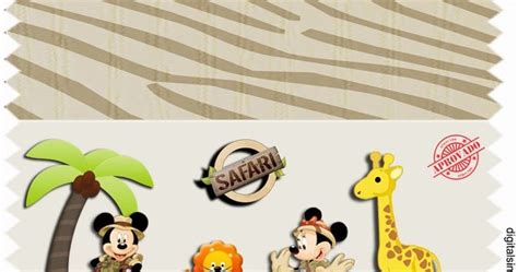 Kit Personalizados Tema Safari Do Mickey E Da Minnie Para Imprimir