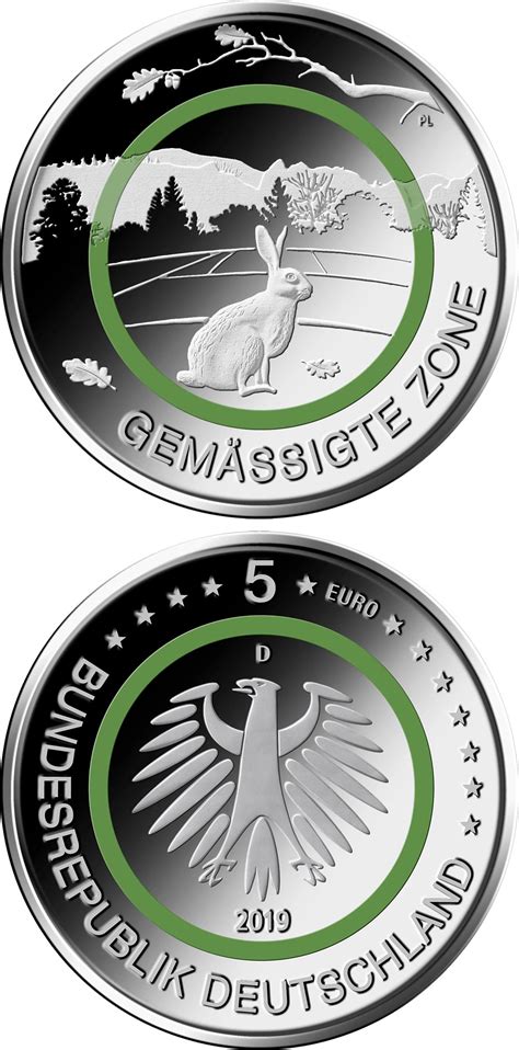 5 euro coin - Gemässigte Zone | Germany 2019