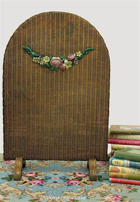 S Barbola Swag Lloyd Loom Fire Screen Lloyd Loom Vintage House