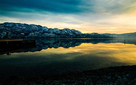 Wallpaper Sunlight Landscape Mountains Sunset Sea Hill Lake