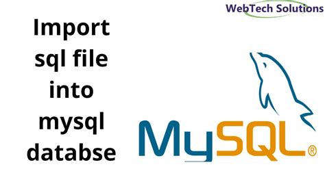 Import Sql File Into Mysql Database Youtube