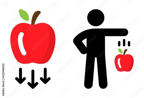 Gravity Illustration Apple Falling Down Due To Gravitational Force Of