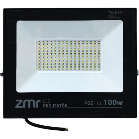 ZMR LED Projektör 100 Watt Slim Kasa 220V 6500K Beyaz Işık Fiyatı