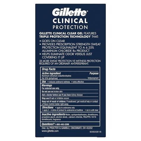 Gillette Clinical Strength Antiperspirant Deodorant For Men Cool Wave Scent Clear Gel 1 6 Ounce