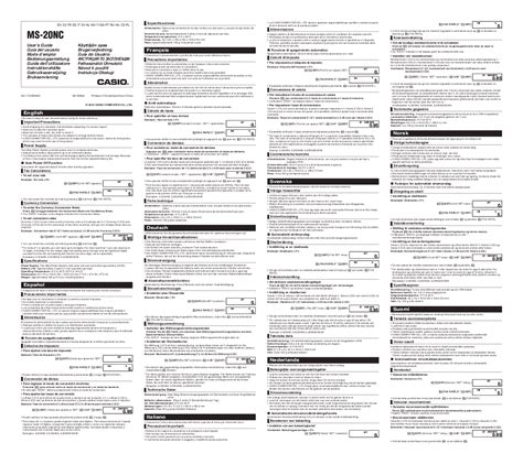 Casio Ms Nc Manual Tax Calculation Currency Conversion Power Supply