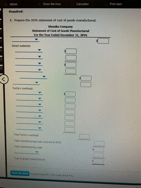 Solved EBook Show Me How Calculator Print Item Statement Of Chegg