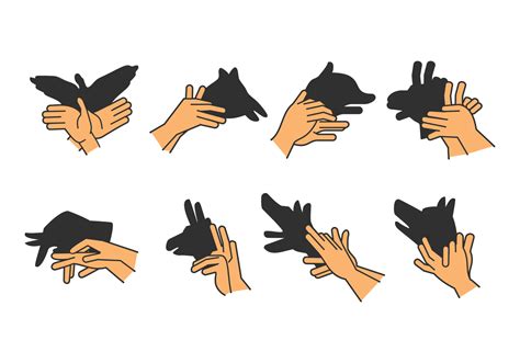 Set of Shadow Hand Puppet Vol. 2 129691 Vector Art at Vecteezy