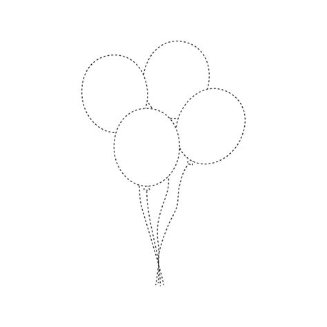 Premium Vector Balloon Tracing Worksheet For Kids