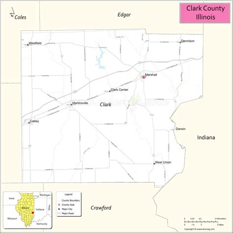 Map Of Clark County Illinois Showing Cities Highways And Important