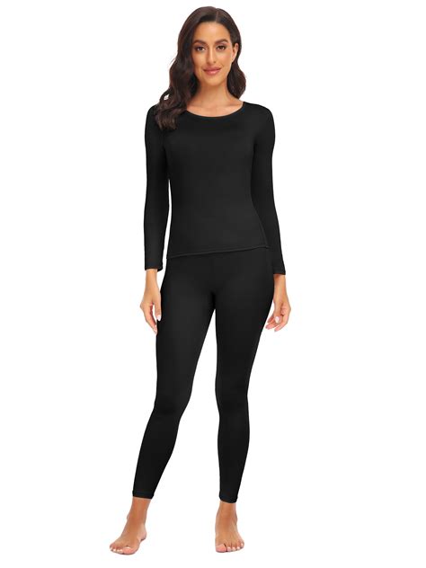 Anyfit Wear Women Thermal Underwear Sets Base Layer Long Johns Sets Winter Warm Top And Bottoms