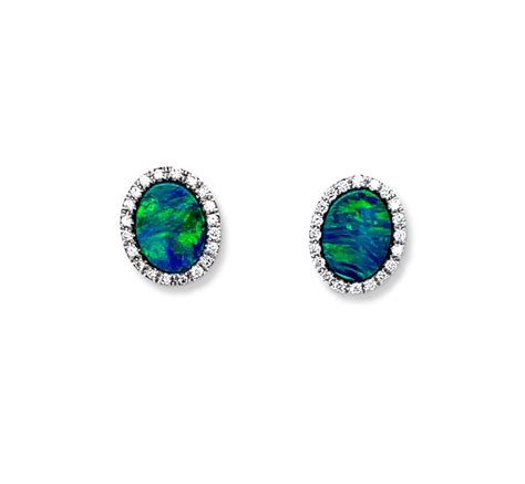 Australian Opal Earrings Magical Jundah Opal Earrings